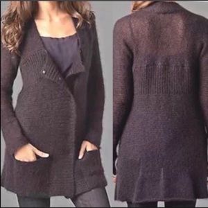 EILEEN FISHER charcoal mohair sweater cardigan